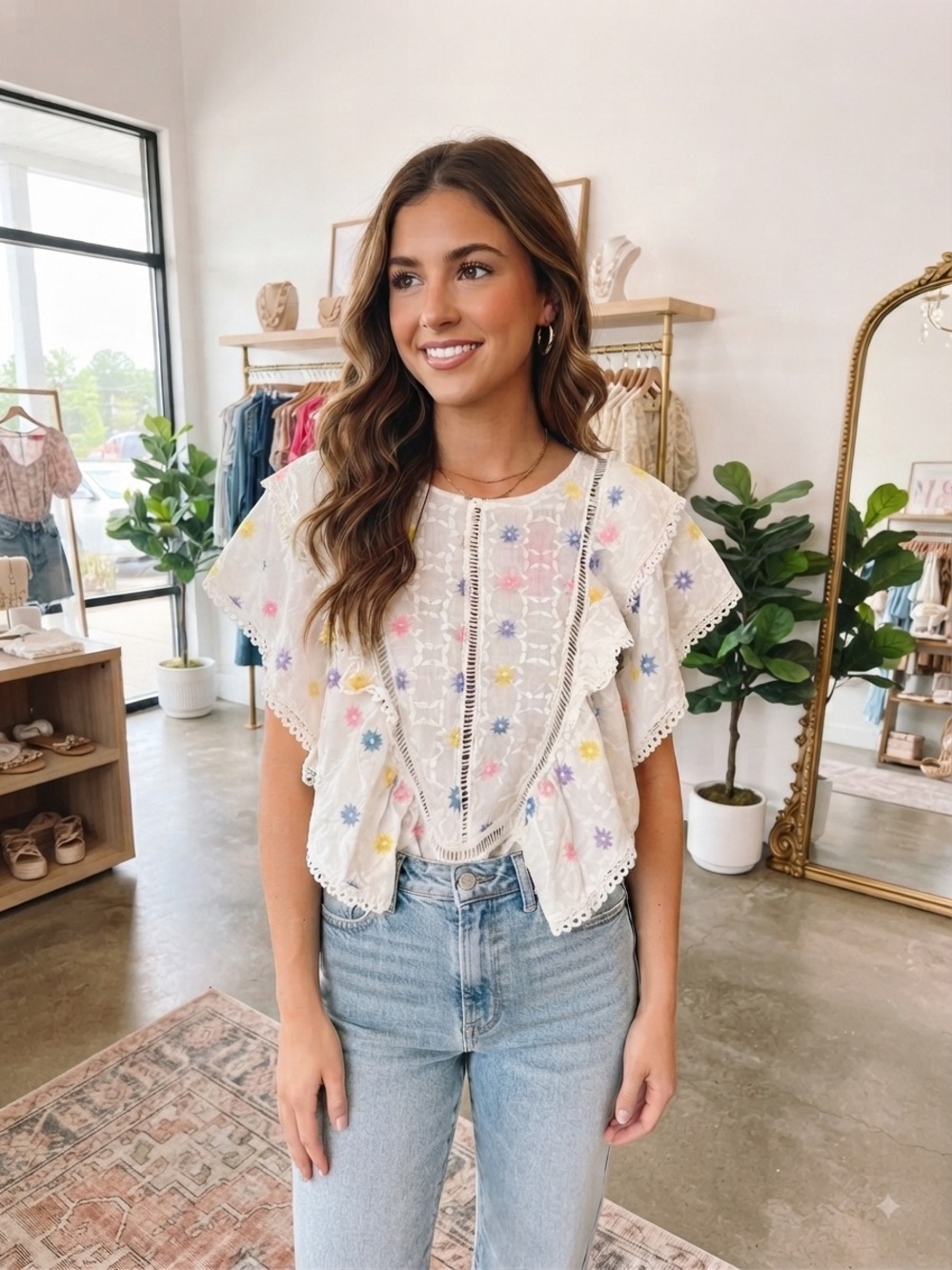 NWT JJ’s Fairyland Embroidered Boho Blouse - Size Large - Dreamy Boutique Find!